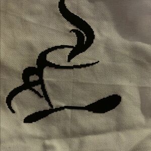 Frameless cross stitching handmade